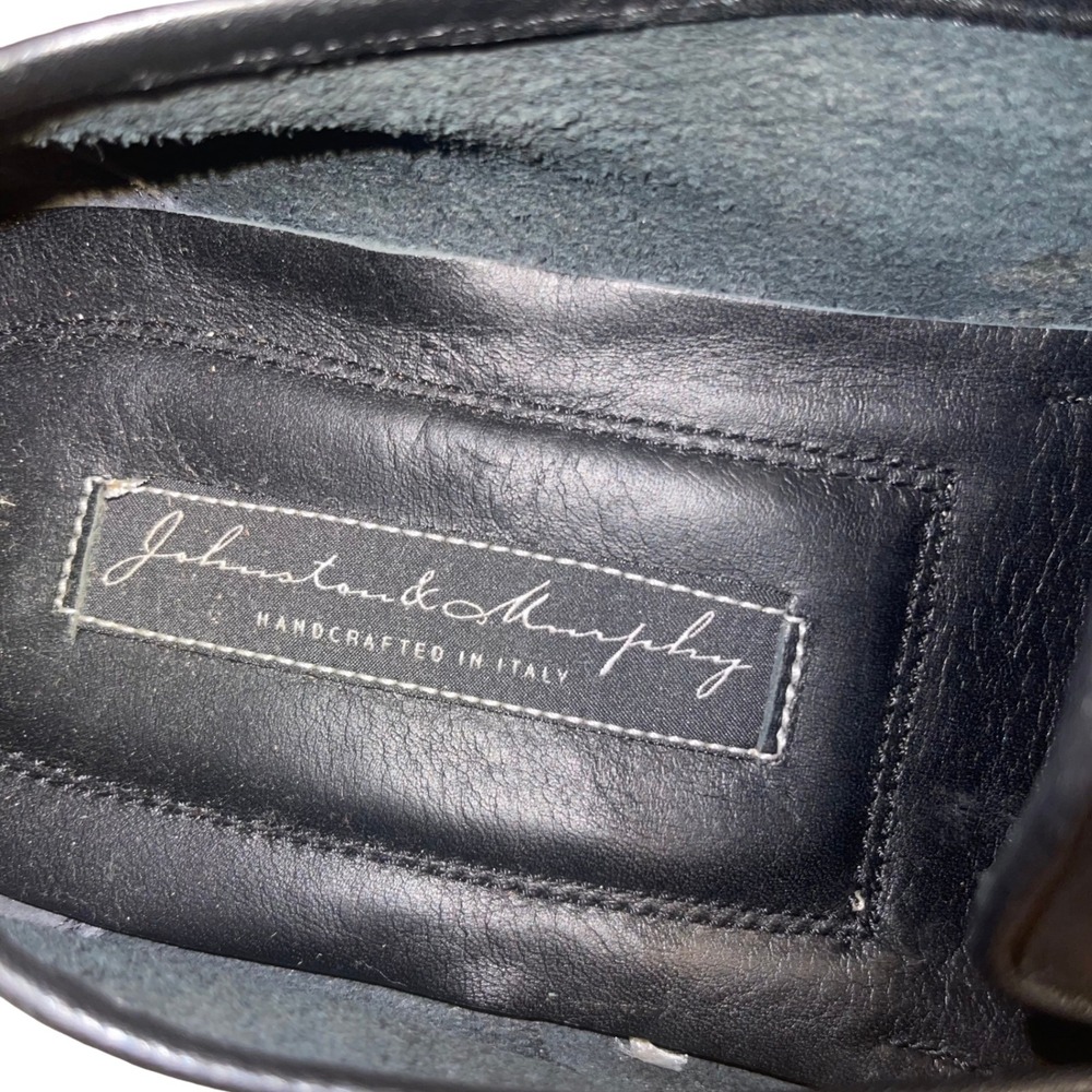 Johnston &‎ Murphy Black Leather Bit Loafers Made in Italy Men's 13 - Picture 3 of 9